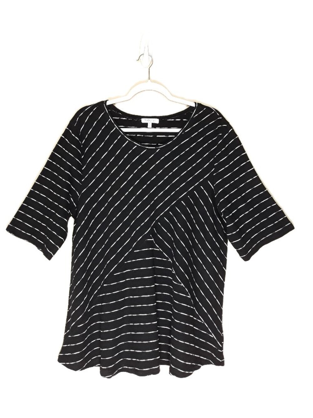 Habitat Tunic Top Diagonal Stripes XL Lagenlook Relaxed